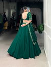 LNB1447 Georgette With Thread Embroidery Work Lehenga With Blouse Dupatta Wholesale In India
